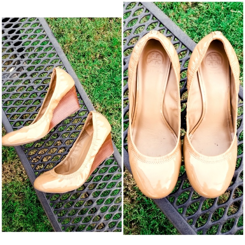 Tory Burch ballet heel 10m brown wedges Eddie